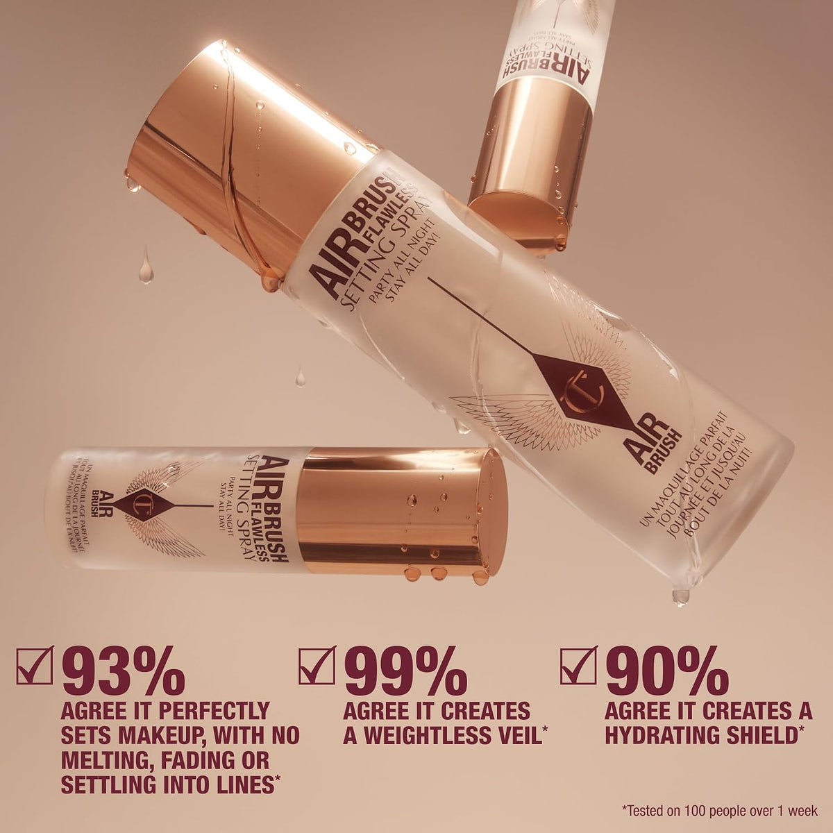 Charlotte Tilbury Airbrush Flawless Setting Spray - Ultra-Fine Hydrating Mist to Prime & Set Makeup Up to 16Hr – Soothes