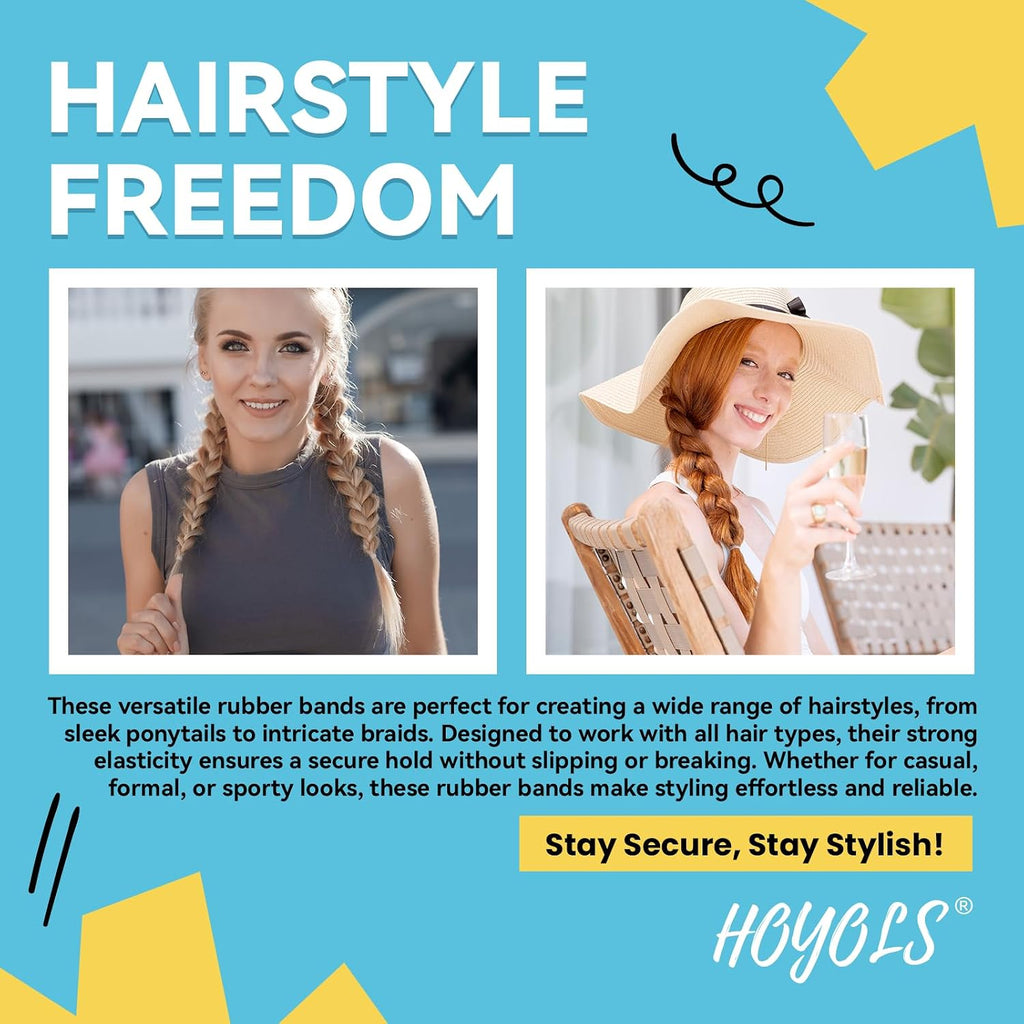 HOYOLS Clear Hair Ties, 1500 Pcs Small Elastic Rubber Bands
