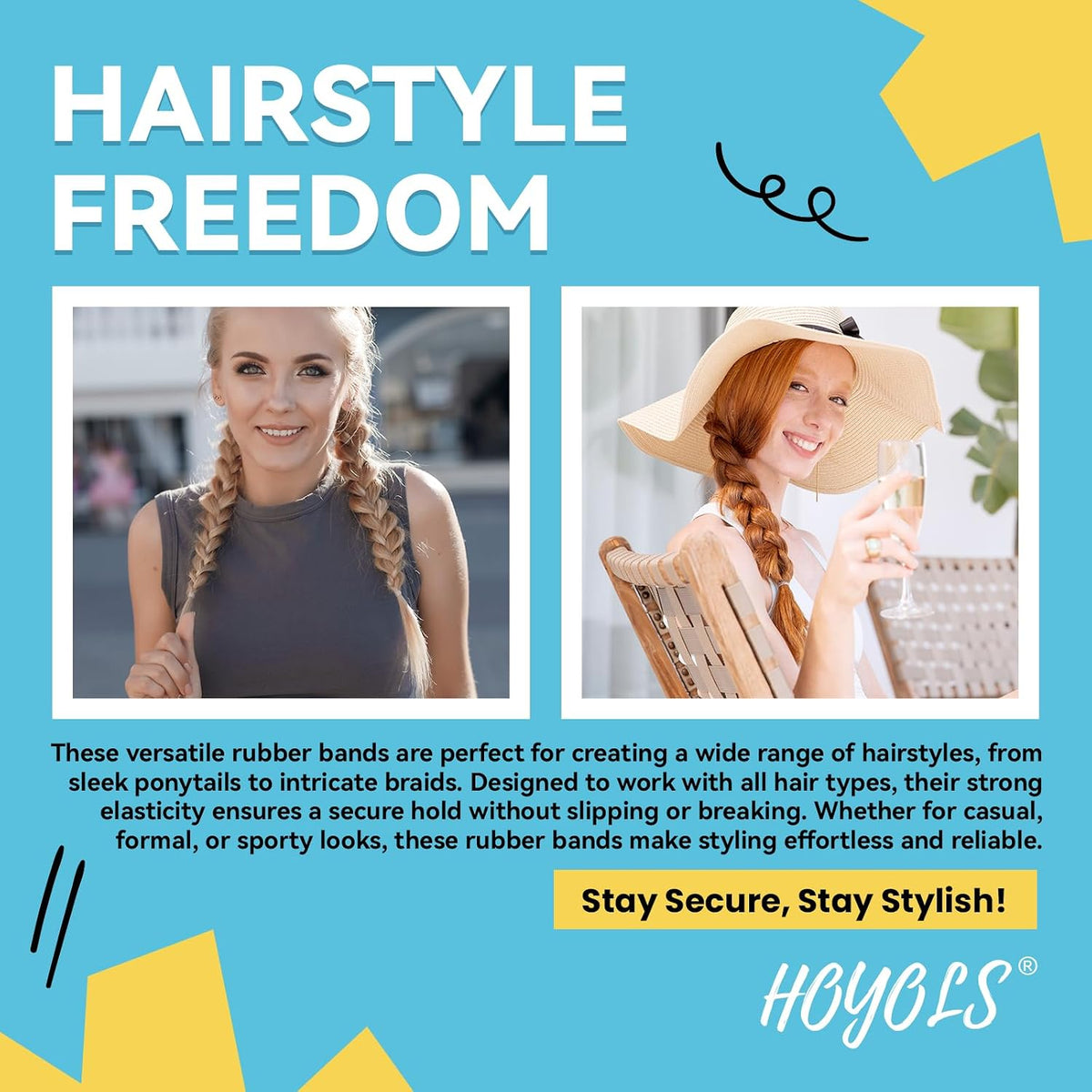 HOYOLS Clear Hair Ties, 1500 Pcs Small Elastic Rubber Bands