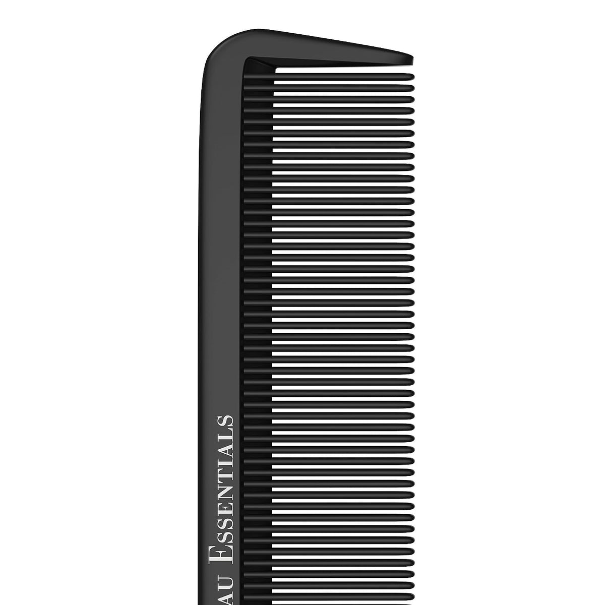 Professional 8.8 Inch Tail Comb - Black Carbon Fiber And Stainless Steel Pintail - Anti Static And Heat Resistant Teasin
