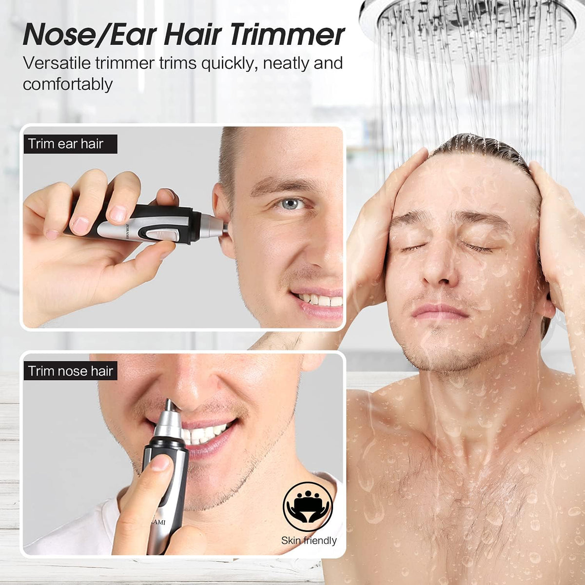 Ear and Nose Hair Trimmer Clipper - 2026 Professional Painless Eyebrow & Facial Hair Trimmer for Men Women,Battery-Opera