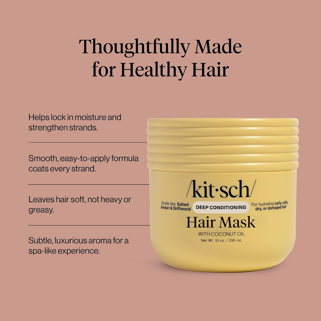 Kitsch Moisturizing Coconut Oil Hair Mask for Damaged Hair – 10 oz