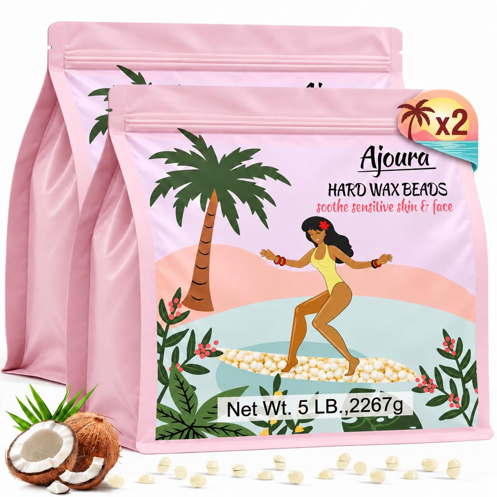 Ajoura 1 lb Refill Hard Wax Beads for Hair Removal, Brazilian Coarse Waxing