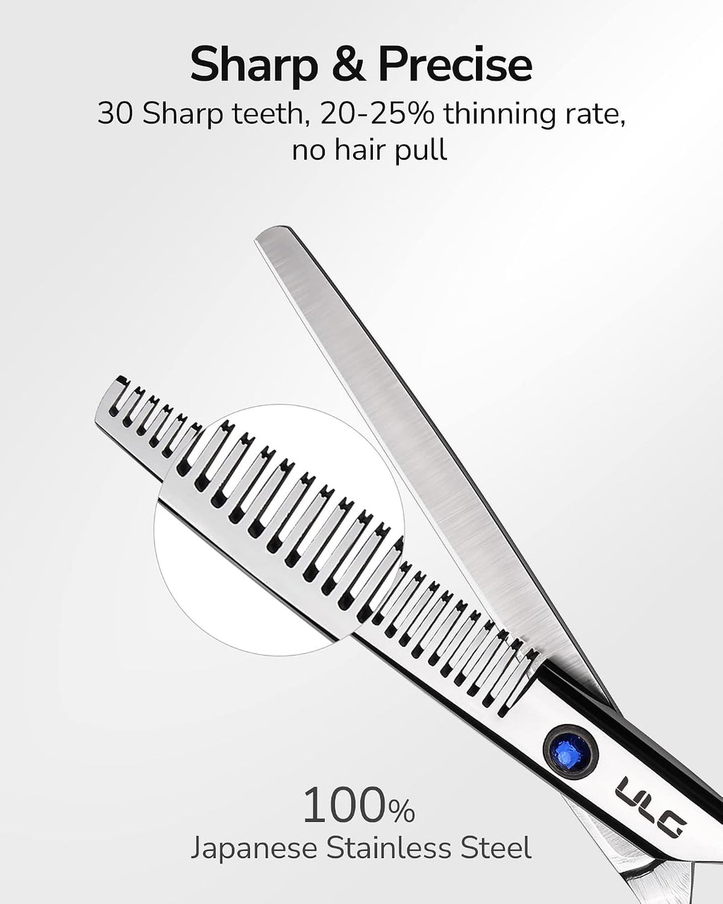 Hair Thinning Scissors ULG Professional Barber’s Texturizing Teeth Shears for Hairdressing, Salon and Home Use Thinning 