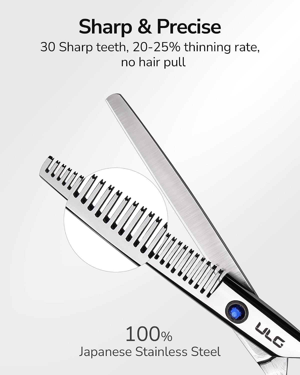 Hair Thinning Scissors ULG Professional Barber’s Texturizing Teeth Shears for Hairdressing, Salon and Home Use Thinning 