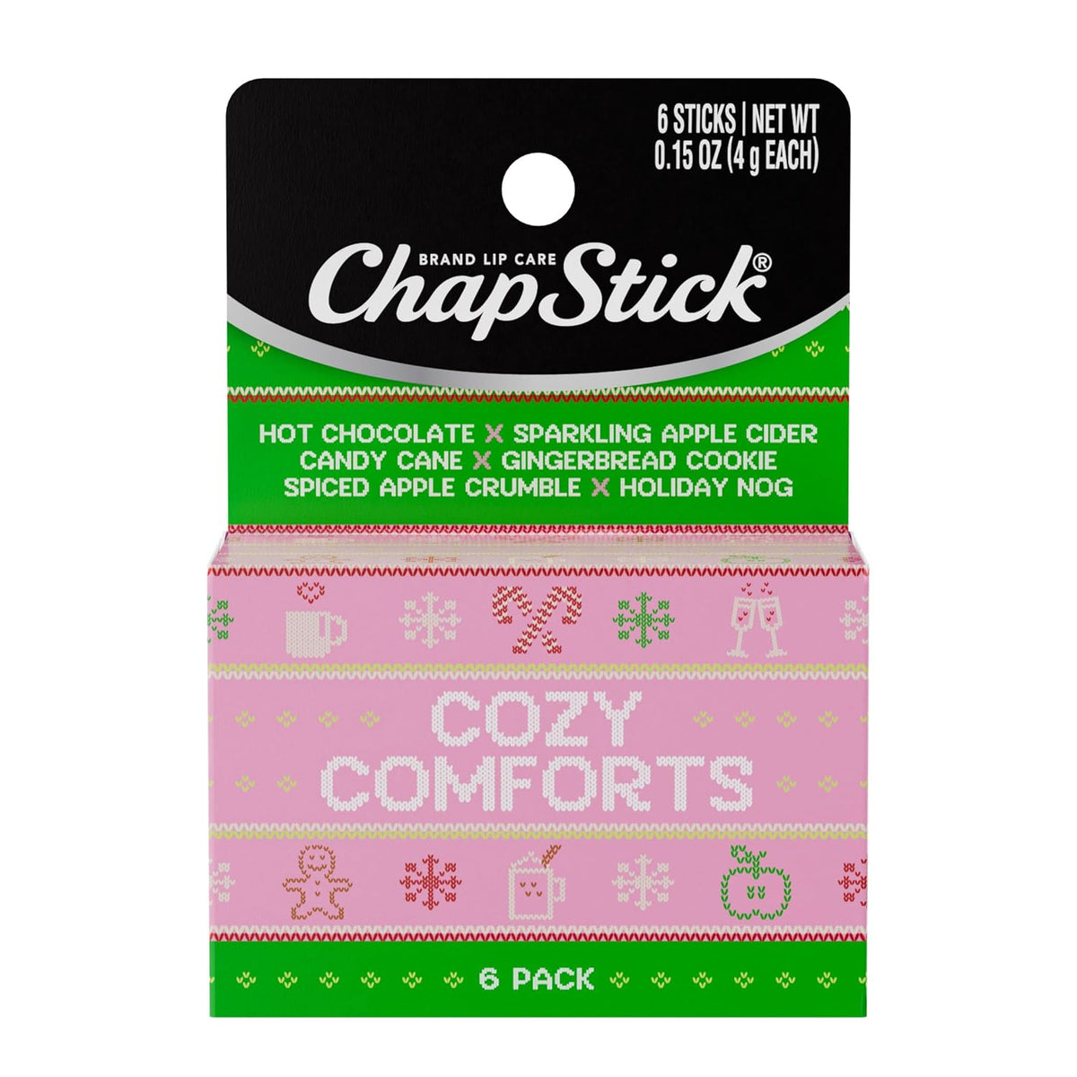 ChapStick Stocking Stuffers Cozy Comforts Lip Balm Holiday Gift Set, Moisturizing Daily Lip Care For Dry, Chapped Lips, 