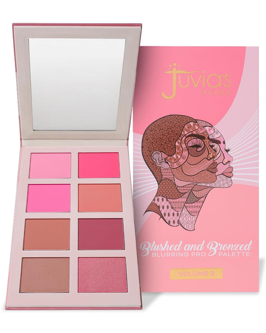 Juvia’s Place Blushed & Bronzed Blurring Pro Palette Volume 2 – 8 Shade Blush & Bronzed Palette, Matte & Shimmer Finishe