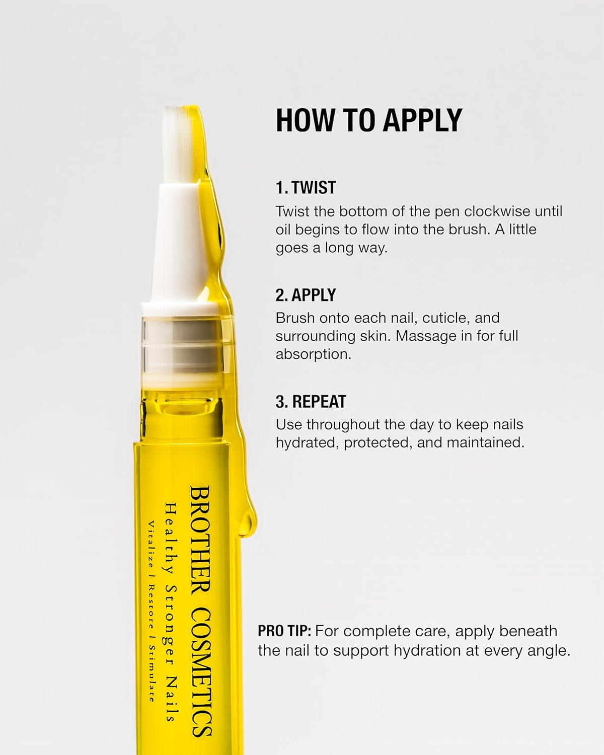 Brother Cosmetics Official Viral Oil - Nail Oil For Growth Support, Strength & Moisture - Moisturizing Cuticle Oil for D