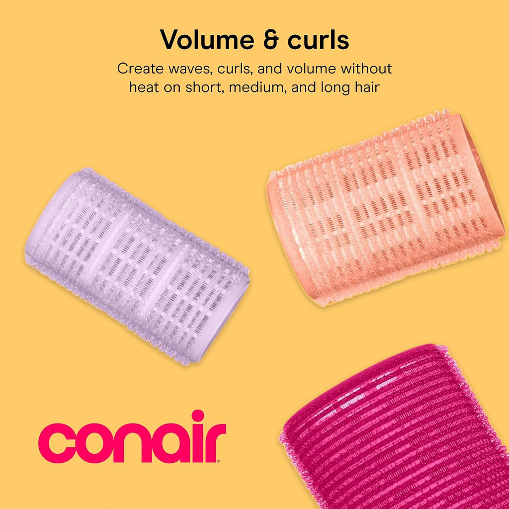 Conair Self-Grip Hair Rollers, Velcro, 5 Sizes, 31 Count, Multicolor