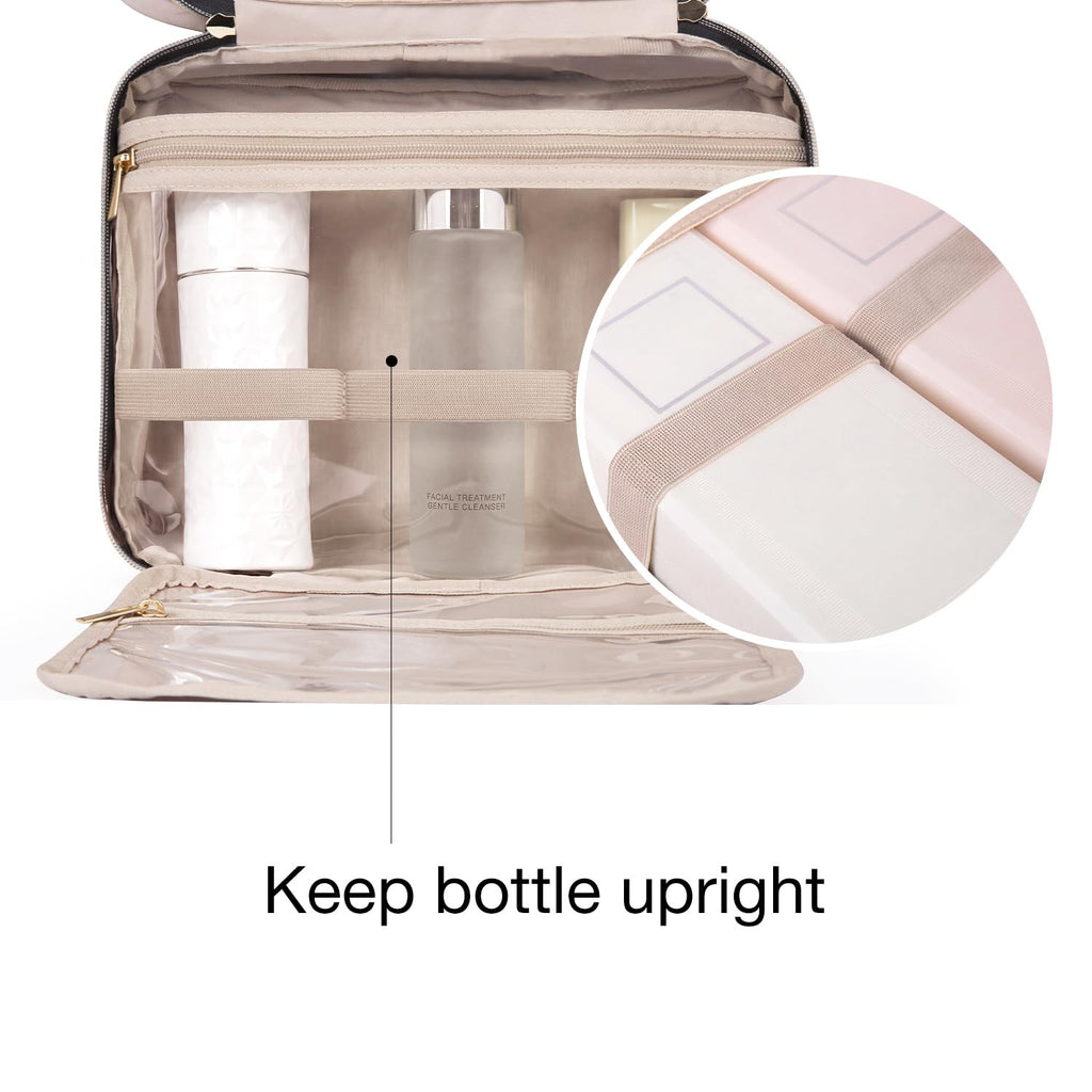 BAGSMART Toiletry Bag Travel Bag with Hanging Hook, Water-resistant Makeup Cosmetic Bag Travel Organizer for Accessories