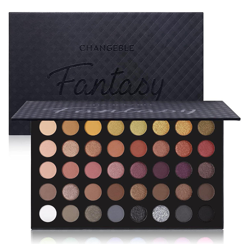 UCANBE Highly Pigmented Eye Makeup Palette, Matte Shimmer Metallic Eyeshadow Pallet Long Lasting Blendable Natural Color