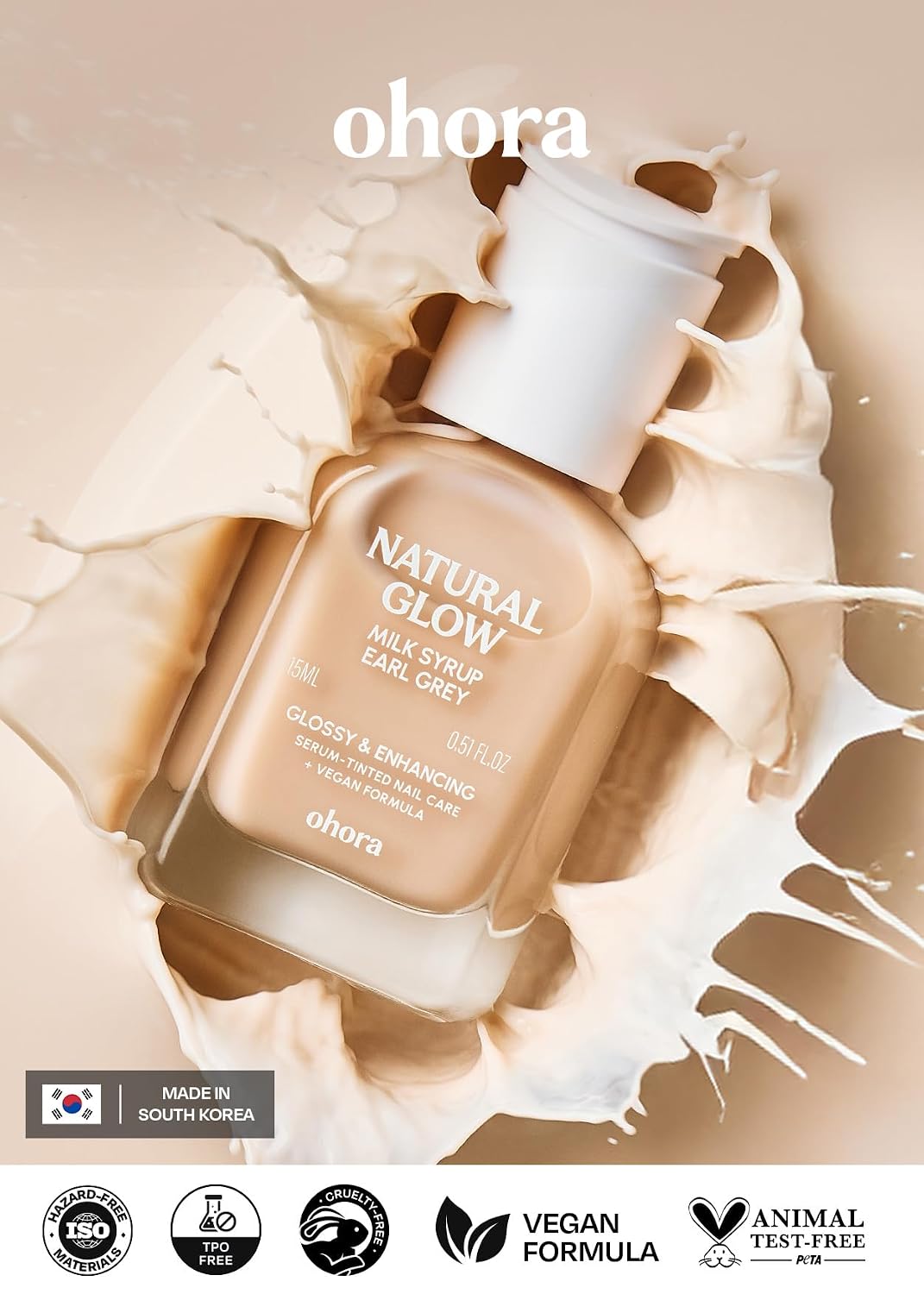 ohora Natural Glow Milk Syrup Nail Strengthener (Earl Grey)