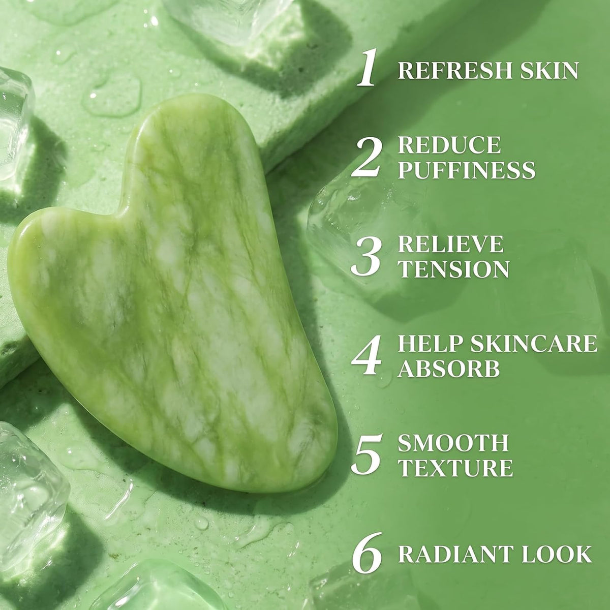 BAIMEI IcyMe Gua Sha & Jade Roller Set for Facial Sculpting and Relaxation
