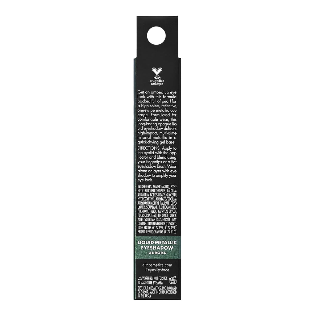 e.l.f. Liquid Metallic Eyeshadow, Quick-Drying, Long-Lasting, Gel-Based Formula For One-Swipe Pigmented Coverage, Vegan 