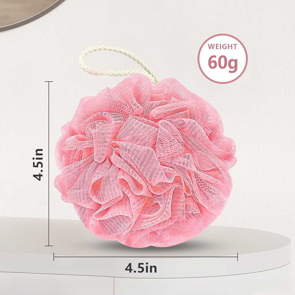 Shower Loofah Bath Sponge, 60G Exfoliating Body Scrubber 4 Pack