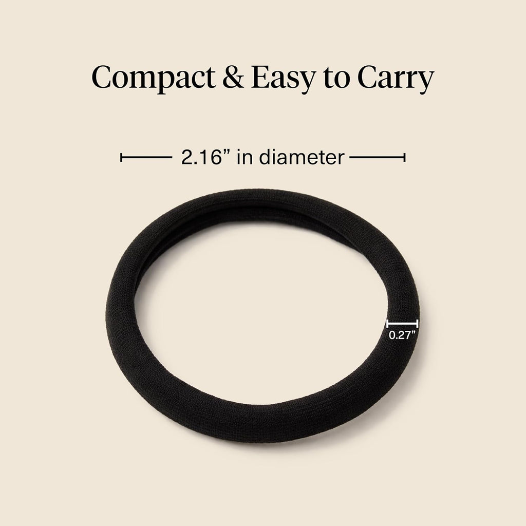 Kitsch Elastic Hair Ties No Damage | Stretchable Hair Bands - Black, 12pcs