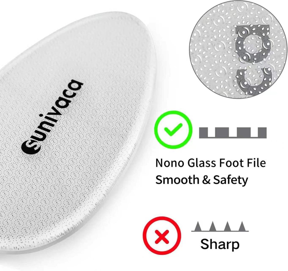 Glass Foot File Callus Remover for Feet, Heel Scraper, Pumice Stone, Diabetic Feet Scrubber Dead Skin Remover for Feet P