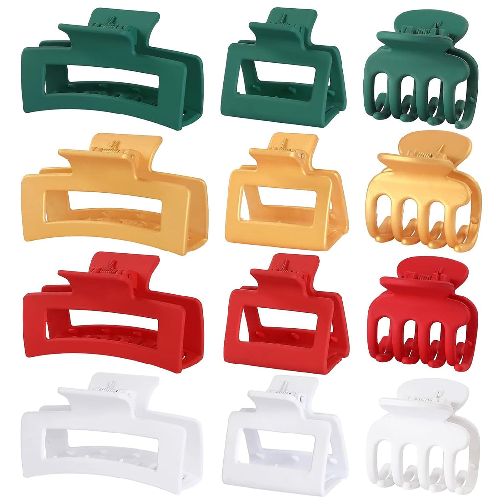 SMKSL 12 Pcs Hair Claw Clips for Women & Girls 3 Styles Hair Accessories