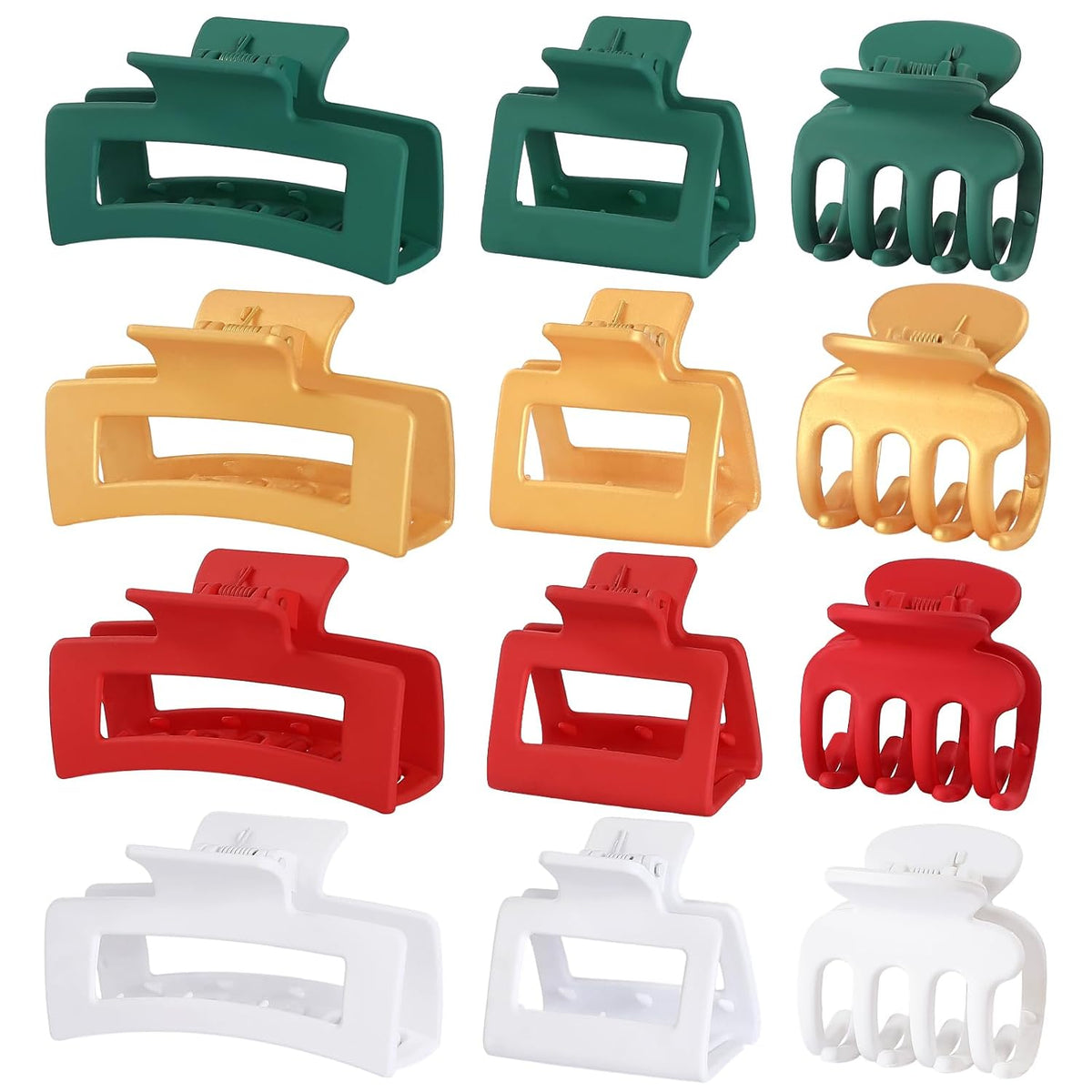 SMKSL 12 Pcs Hair Claw Clips for Women & Girls 3 Styles Hair Accessories