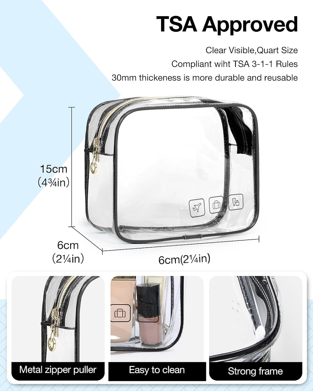 BAGSMART Toiletry Bag Hanging Travel Makeup Organizer with TSA Approved Transparent Cosmetic Bag Makeup Bag for Full Siz