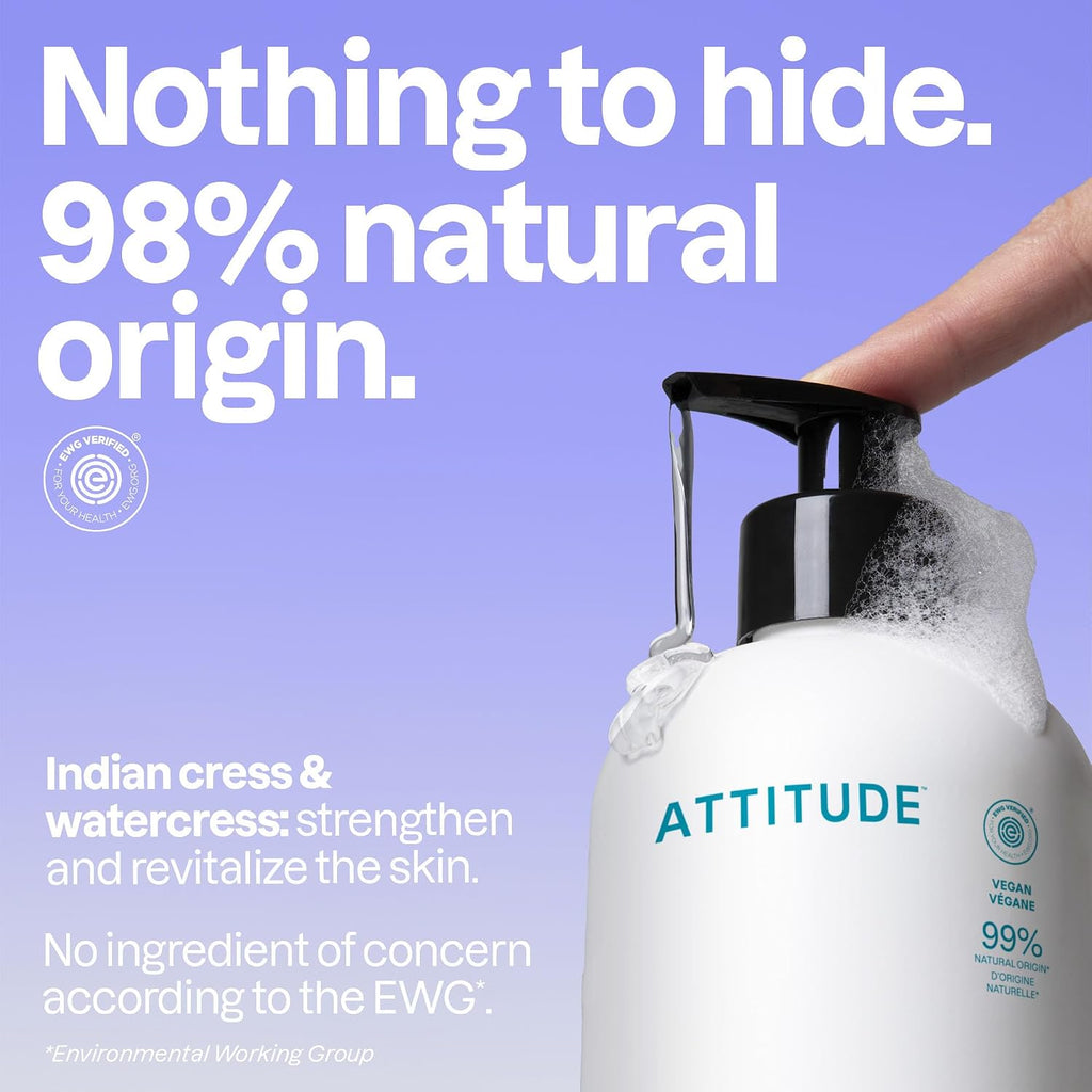 ATTITUDE Hand Soap, EWG Verified, Unscented, 16 oz