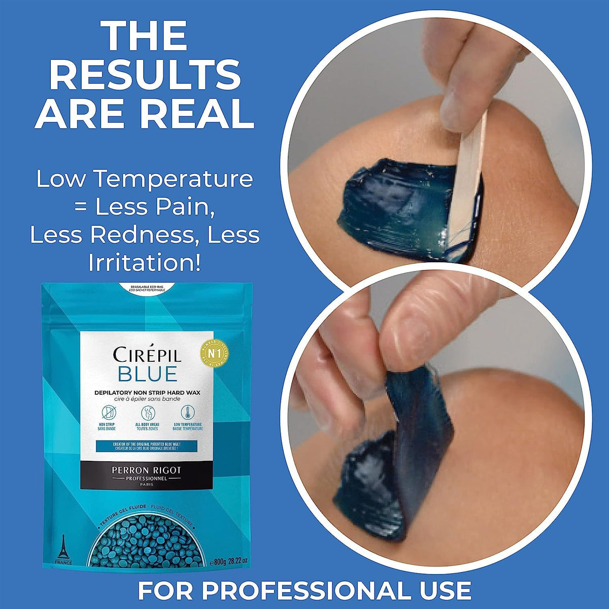 Cirepil BLUE Stripless Hard Wax Beads Bag 14.11oz / 400g
