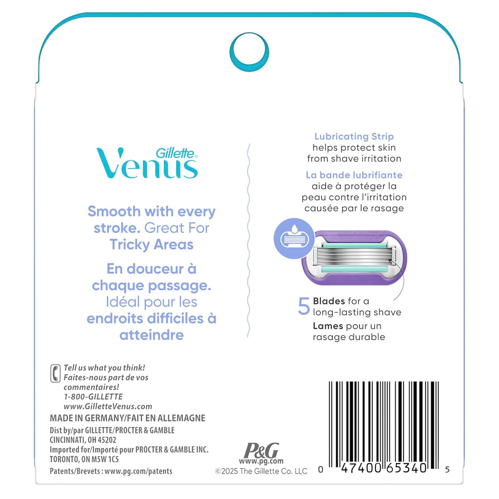 Gillette Venus Deluxe Smooth Swirl Womens Razor Blade Refills, 6 Count, Moisture Ribbon to Protect Against Irritation