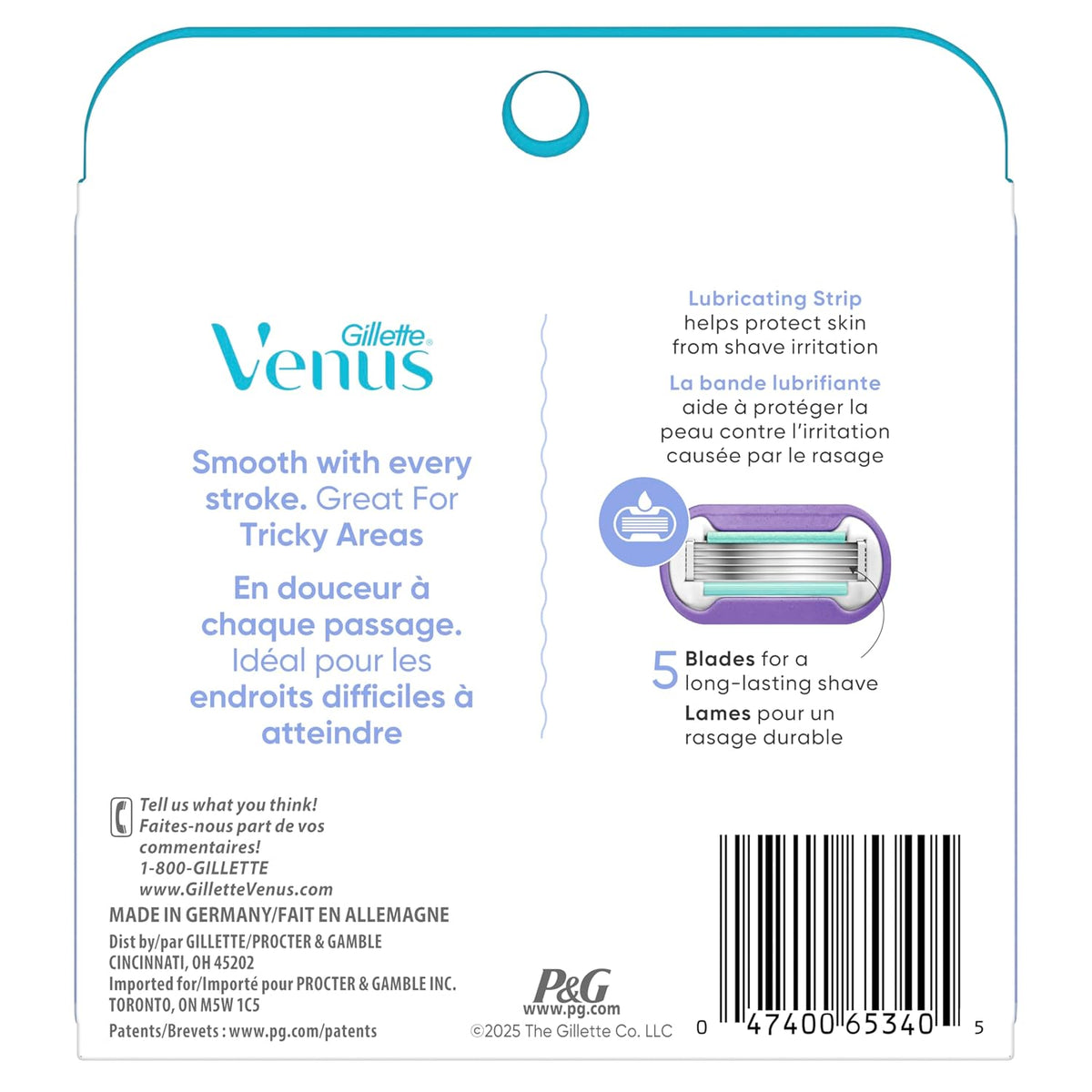Gillette Venus Deluxe Smooth Swirl Womens Razor Blade Refills, 6 Count, Moisture Ribbon to Protect Against Irritation