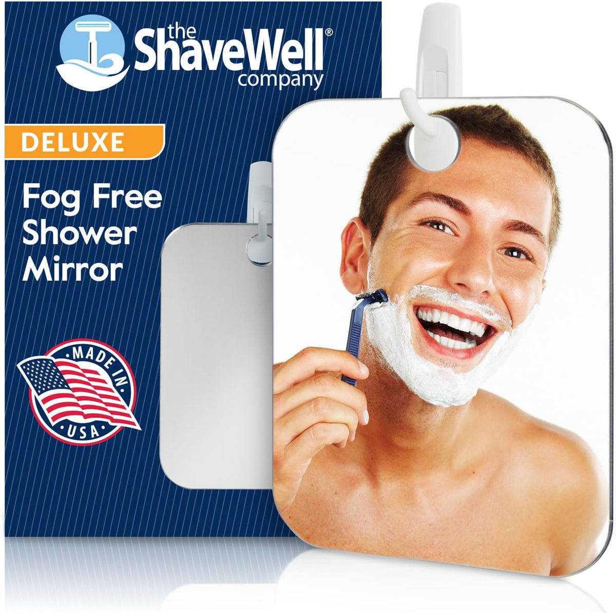 Shave Well Deluxe Anti-Fog Shaving Mirror with Removable Adhesive Hook