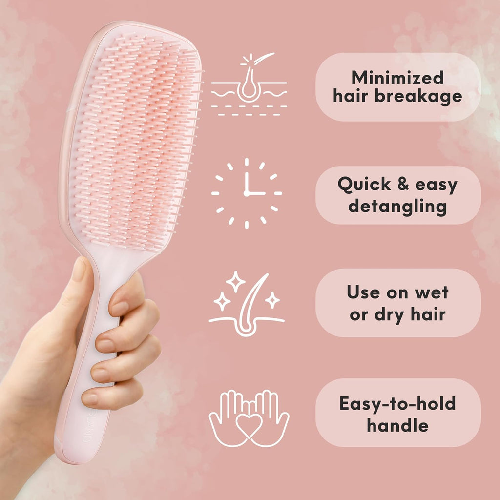 Lily England Detangler Hair Brush for Women for Curly Wet & Dry Hair, Rose