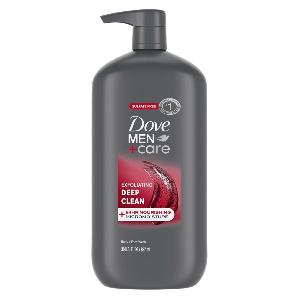 DOVE MEN Moisturizing Body Wash for Men, Bourbon Vanilla + Hazelnut, 26oz