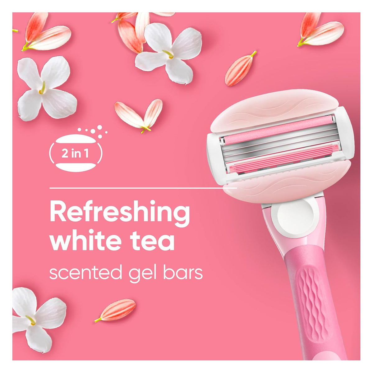 Gillette Venus ComfortGlide White Tea 4 count, with Gillette Venus ComfortGlide plus MoistureGlide 2 count, Women's Razo