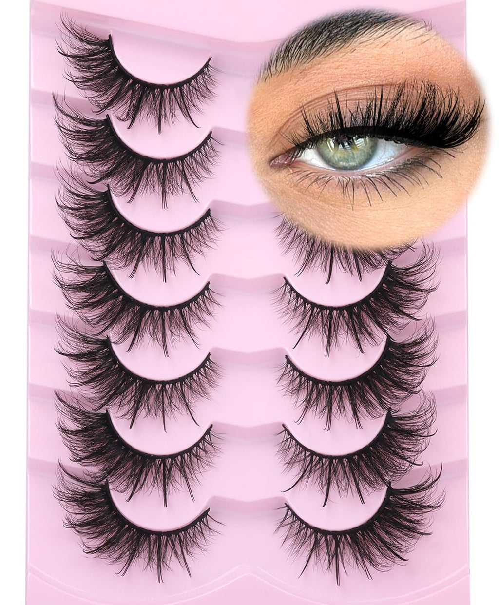 Fox Eye Lashes Wispy Faux Mink Lashes Volume Fairy Cat Eye Lashes That Look Like Extensions Spiky Fake Eyelashes 20mm Lo