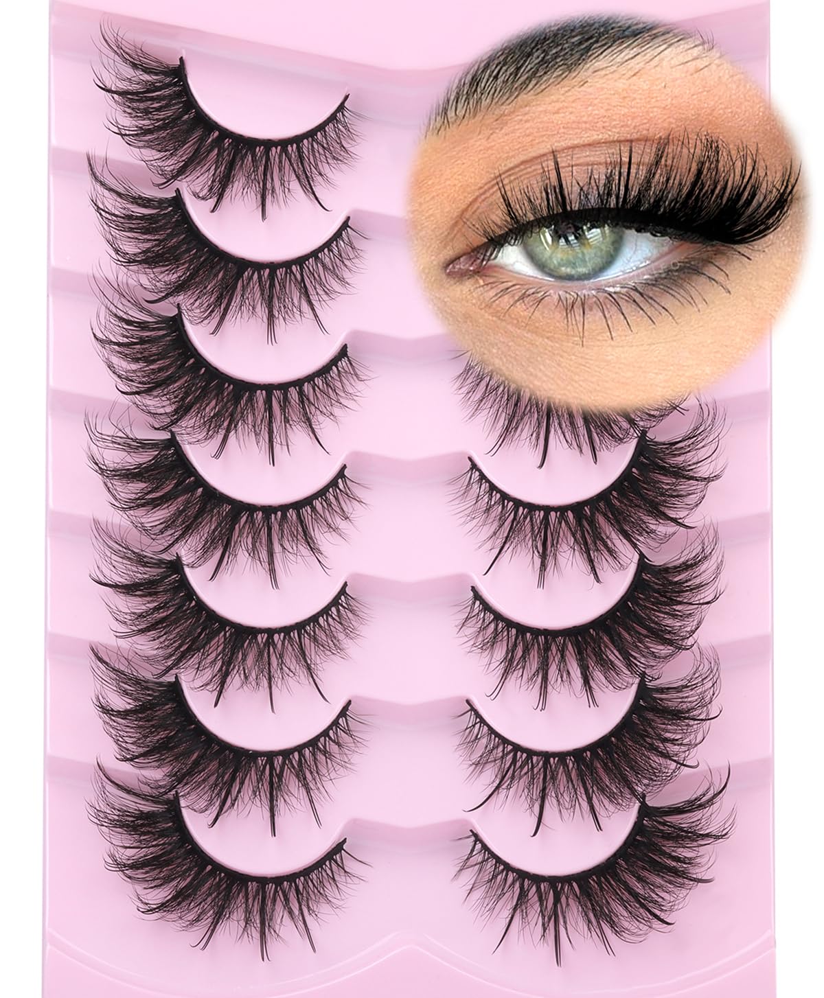 Fox Eye Lashes Wispy Faux Mink Lashes Volume Fairy Cat Eye Lashes That Look Like Extensions Spiky Fake Eyelashes 20mm Lo