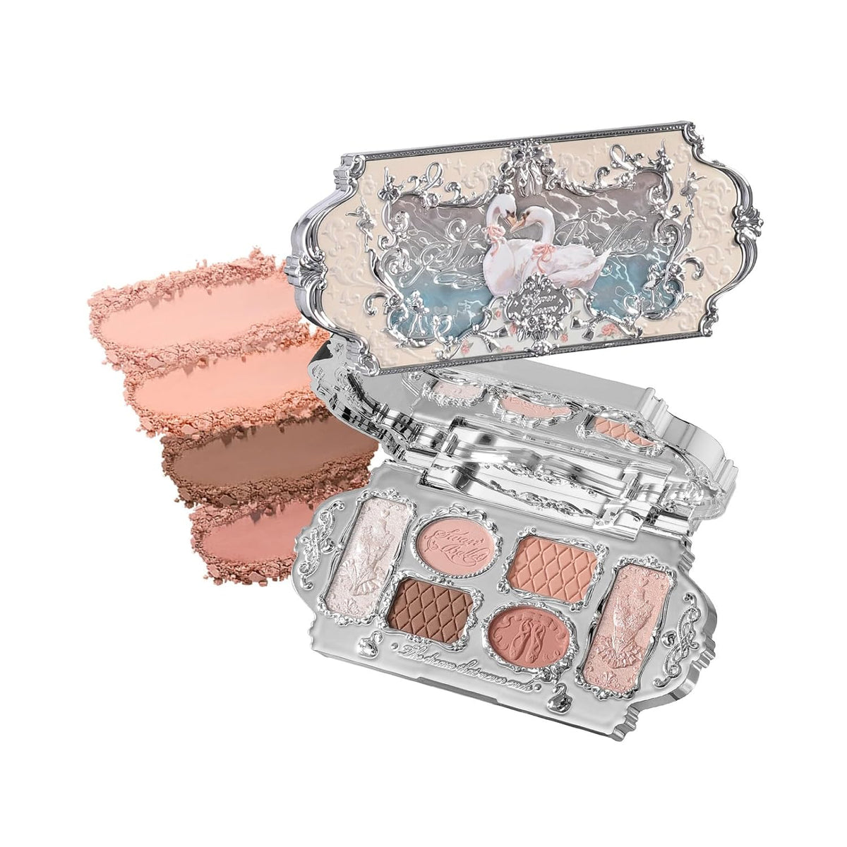 Flower Knows Swan Ballet 6-Color Makeup Palette with Eyeshadow Brush