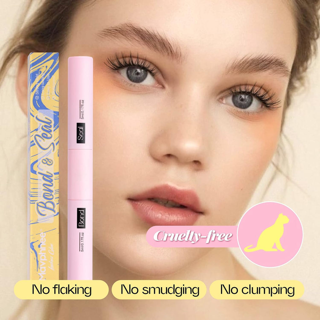 Lash Glue Bond and Seal Long Lasting Strong Hold Waterproof 2 in 1 Cluster Eyelash Glue for DIY Lash Extensions by Mavph