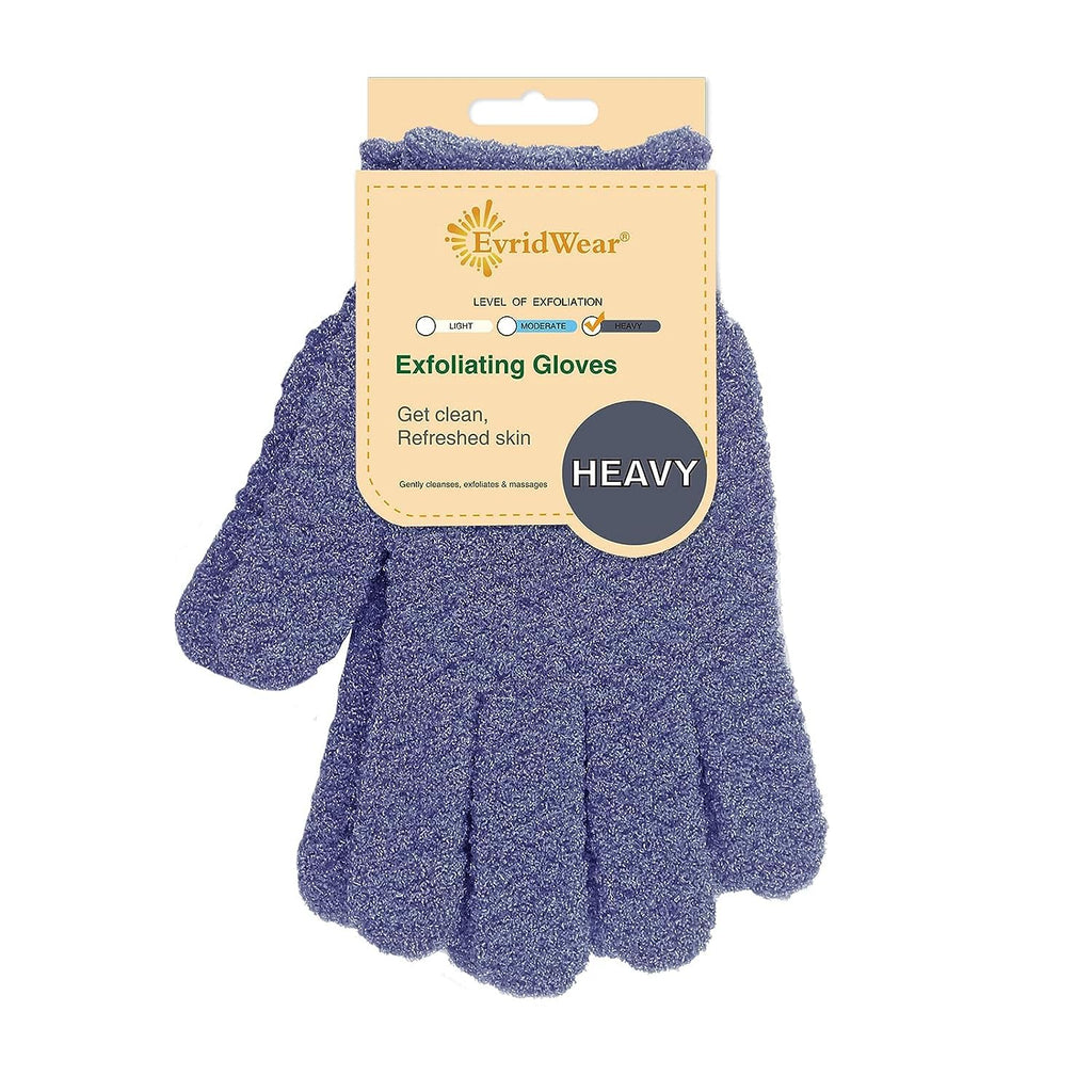 Evridwear Exfoliating Dual Texture Bath Gloves for Shower, Spa, Massage and Body Scrubs, Dead Skin Cell Remover, Gloves 