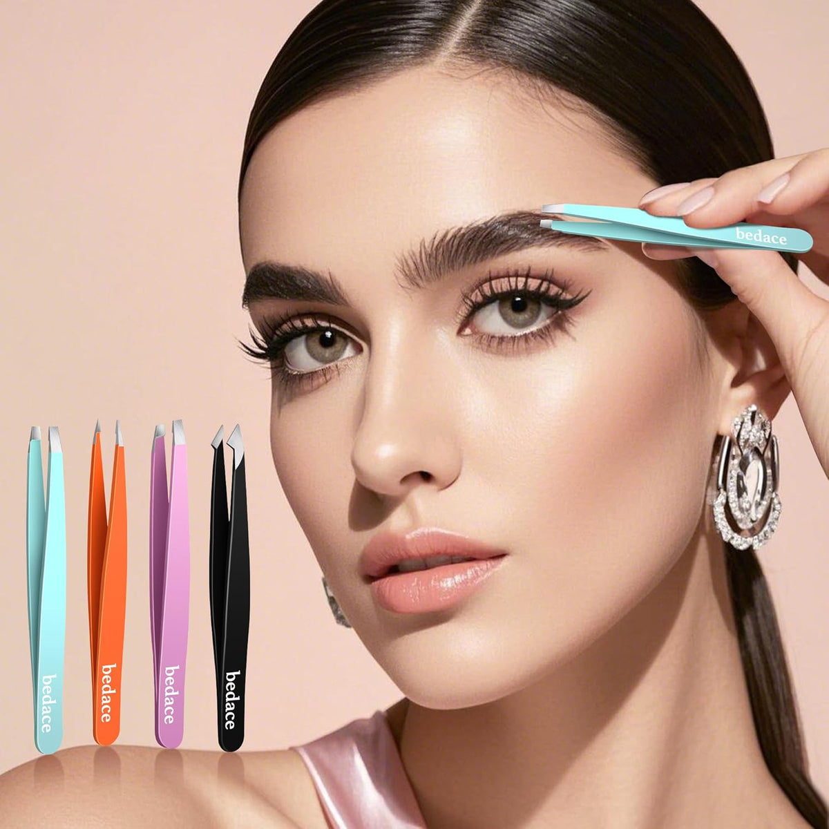 BEDACE Tweezers for Women and Men Facial Hair,Stocking Stuffers Christmas Gift Thickened 430 Stainless Steel High Precis