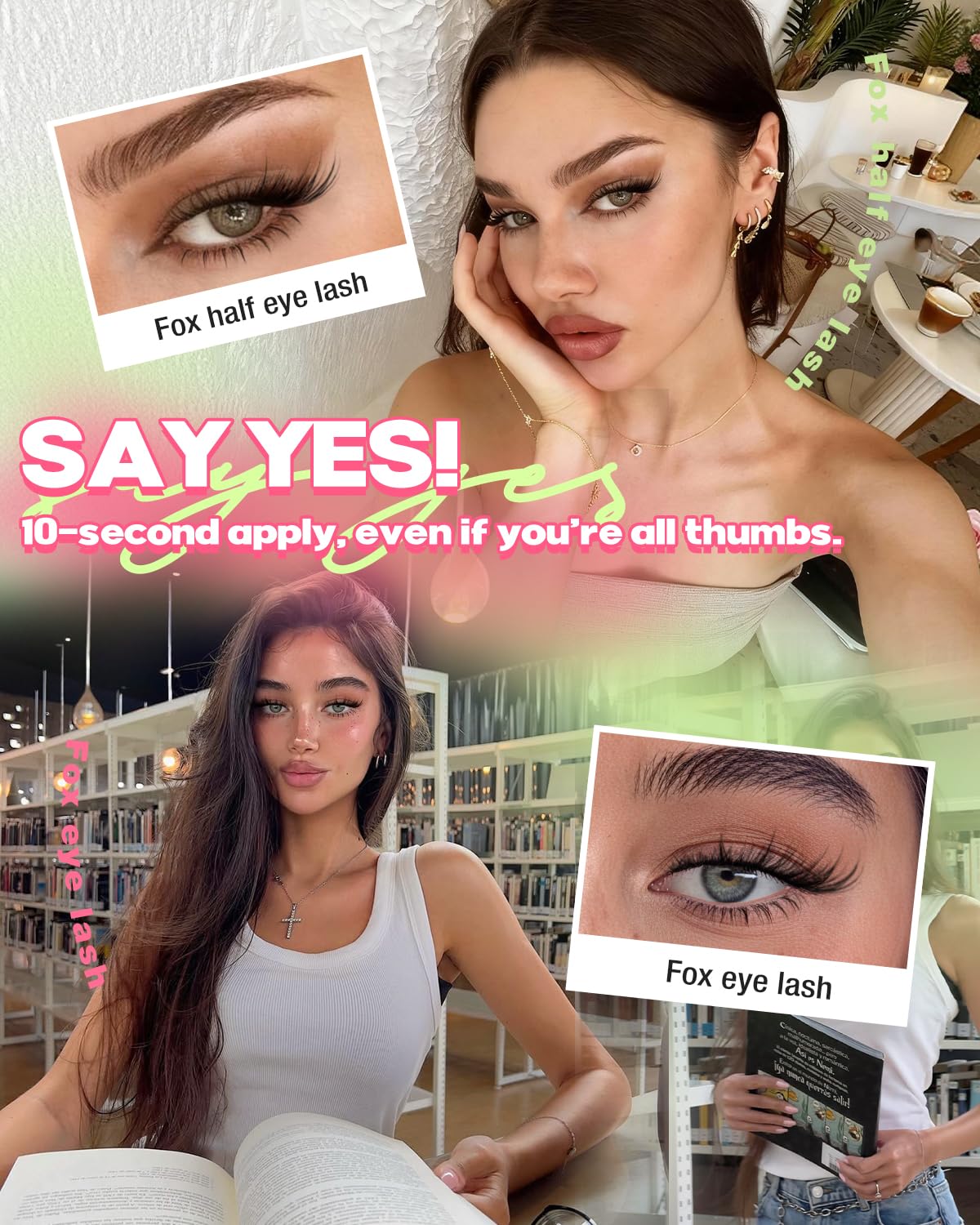 Focipeysa Wispy Lash Clusters Spiky Eyelash Clusters 10-18mm Eyelash Extensions Fox Eye Eyelash Right Left Individual La