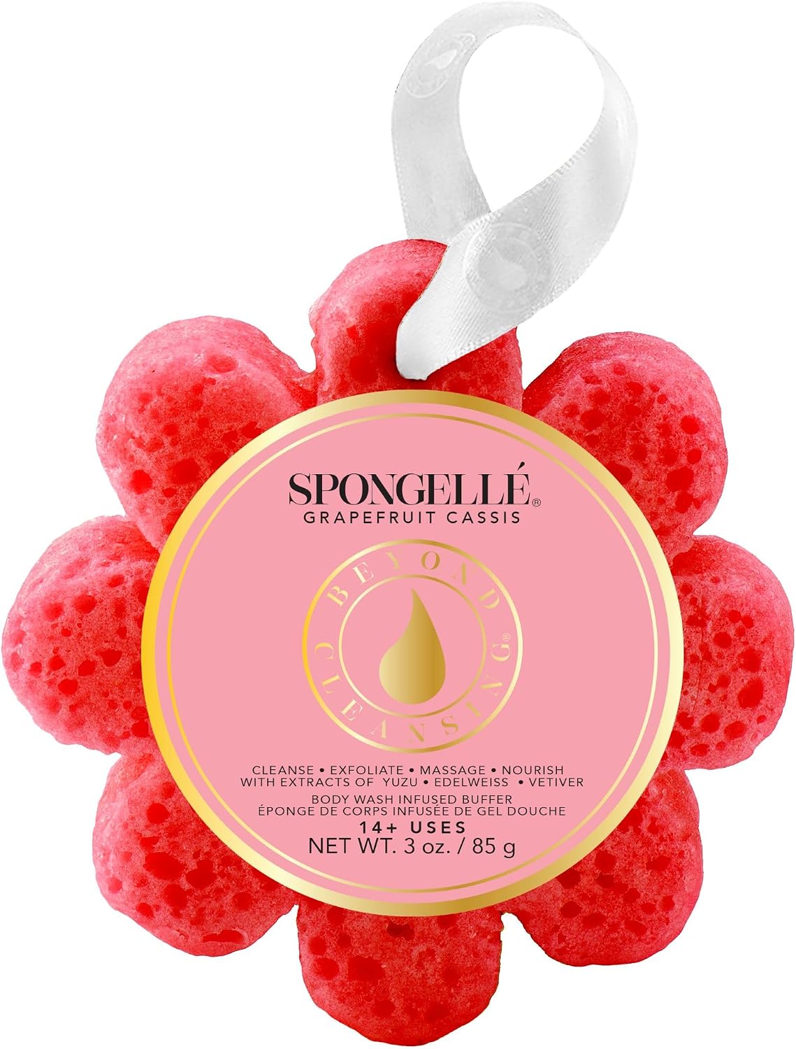 Spongellé French Lavender Wild Flower Bath Sponge | Built-in Body Wash & Body Scrubber, Shower Loofah Sponge for Women |