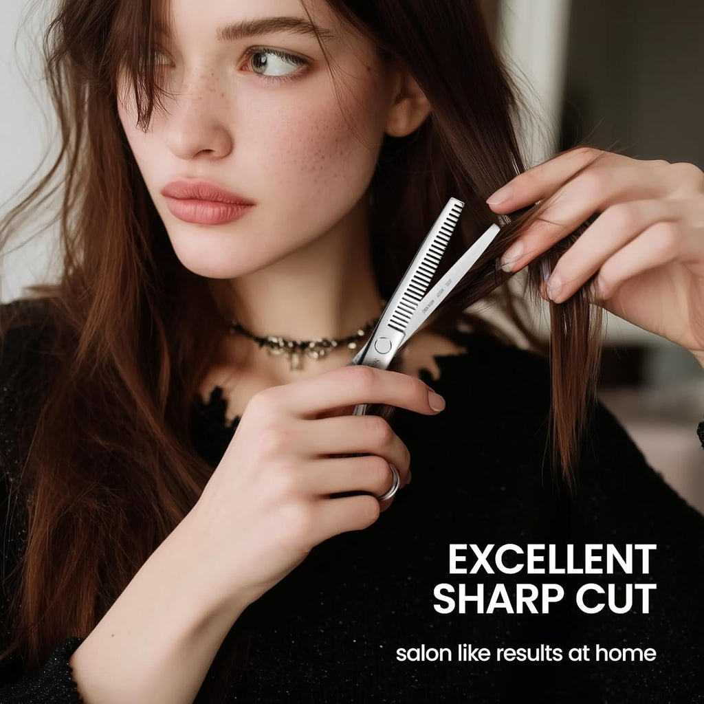 Hair Cutting Scissors Kit, 6" Haircut Scissors Set