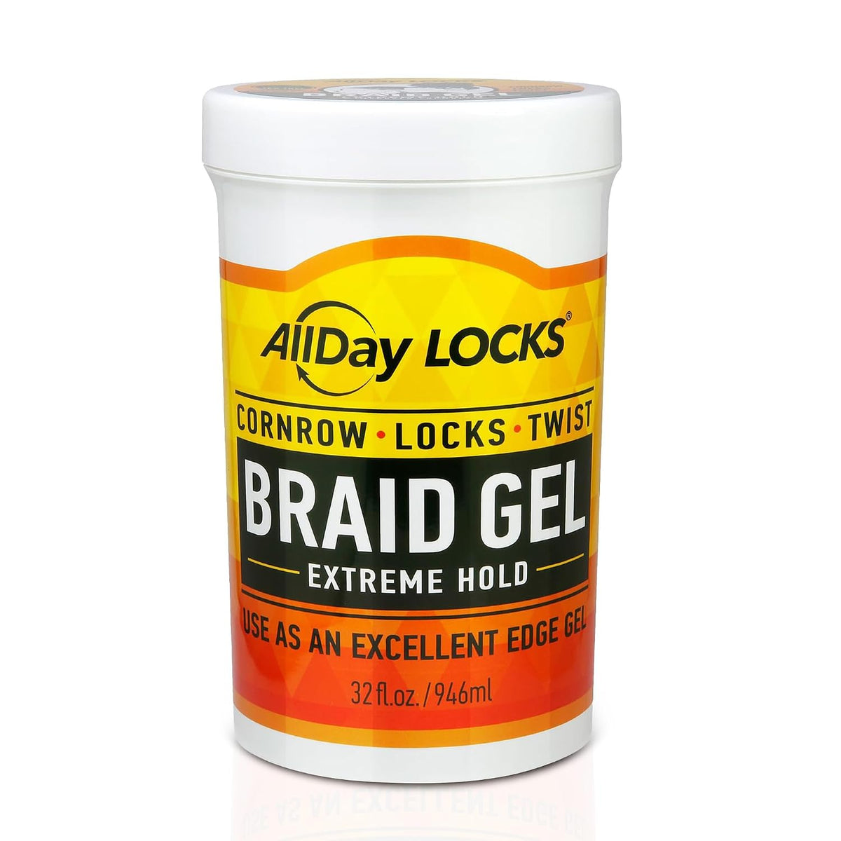 AllDay Locks Braid Gel Extreme Hold, Moisturizing Edge Control, 5 Oz