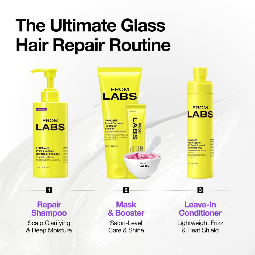 FROMLABS Protein Leave-In Conditioner Spray | Heat Protectant, Keratin Anti-Frizz Detangler for Damaged, Dry, Curly & Wa