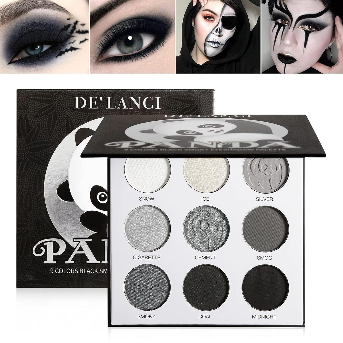 Red Goth Eyeshadow Palette - 9 Colors True Hot Red Black Eye Shadows | Halloween Glitters Makeup | Matte Shimmer High Pi