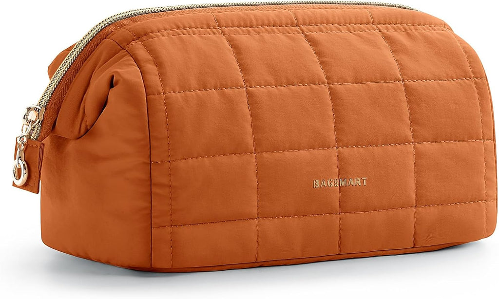 BAGSMART Makeup Bag Travel Toiletry Bag, Wide-open Zipper Pouch, Pink
