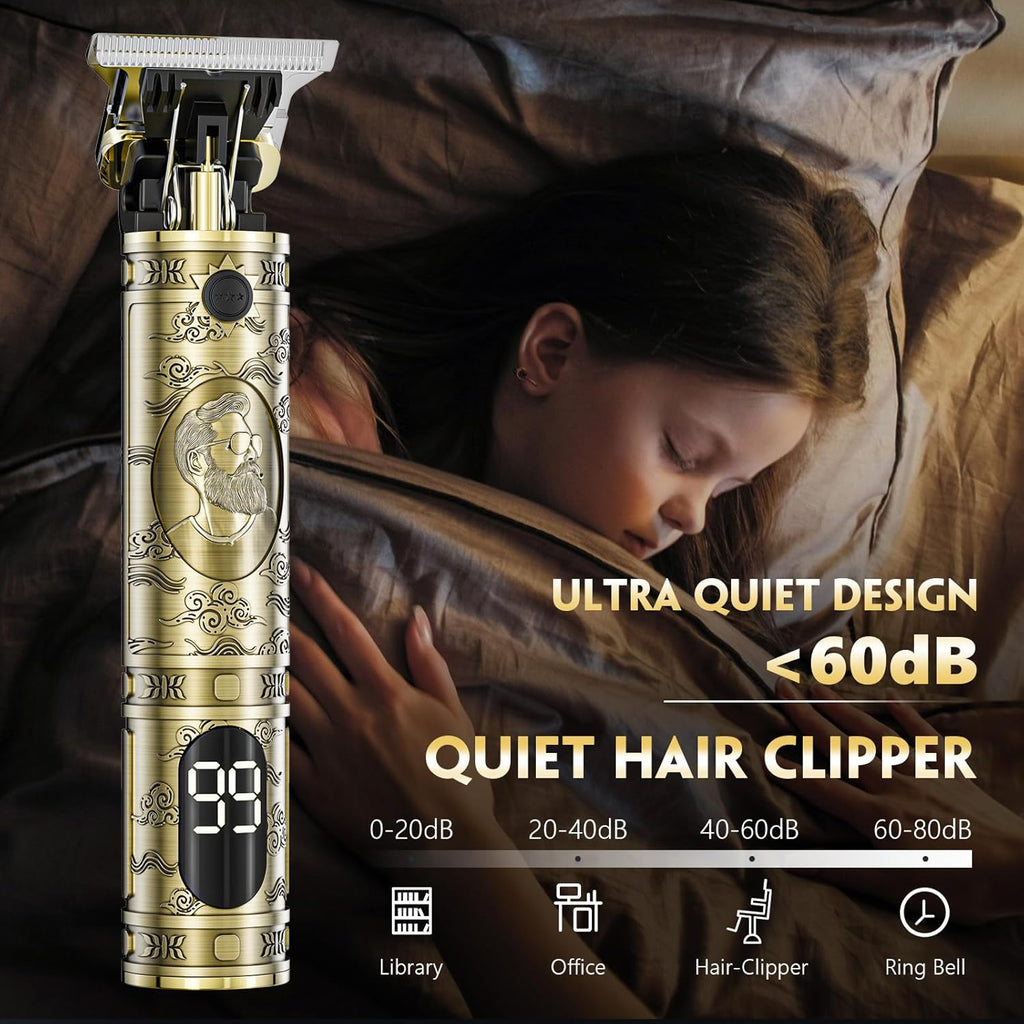 Solati Hair Clippers for Men, Professional Hair Trimmer Zero Gapped T-Blade Trimmer Cordless Rechargeable Edgers Clipper