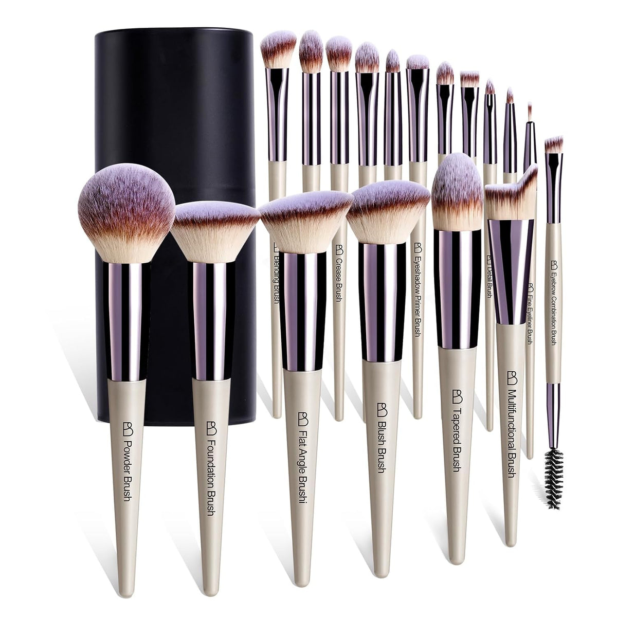 BS-MALL Makeup Brush Set 18 Pcs Professional Foundation Powder Concealers Eyeshadow Blush Synthetic Makeup Brushes with 