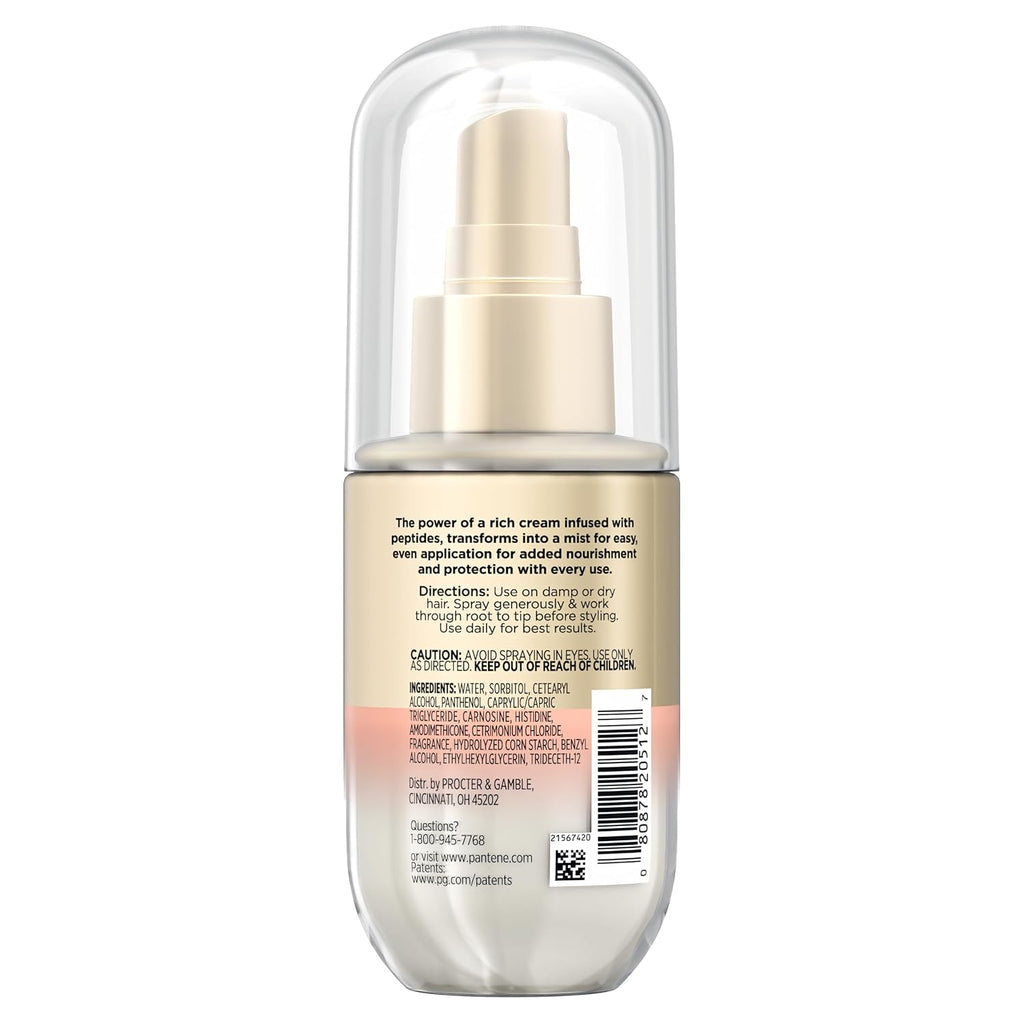 Pantene Deep Nourishing Cream to Mist Leave In Spray, Co-Created with Abbey Yung, Heat Protectant & Detangler Spray for 
