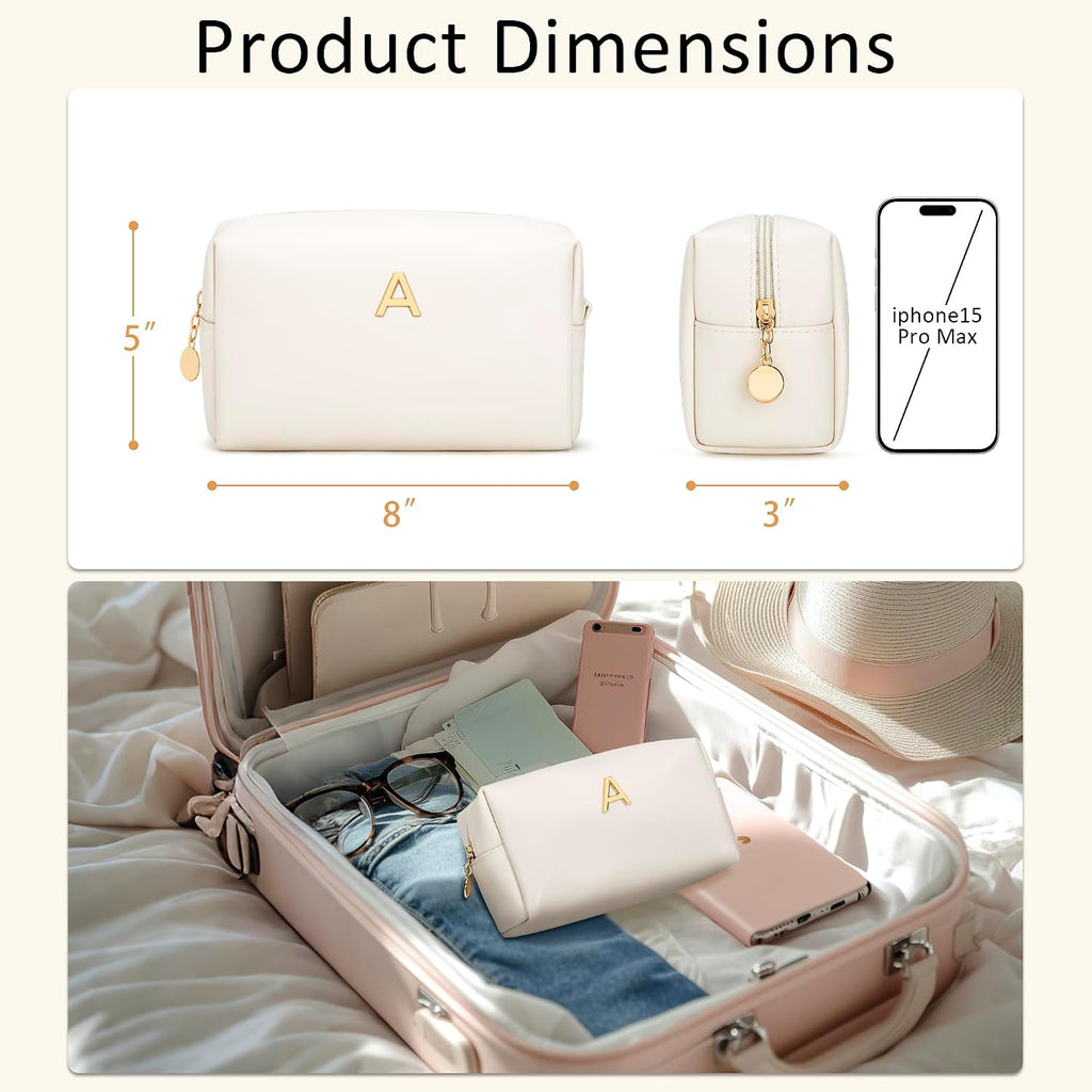 Gifts for Women Bridesmaid Gifts Initial Makeup Bag