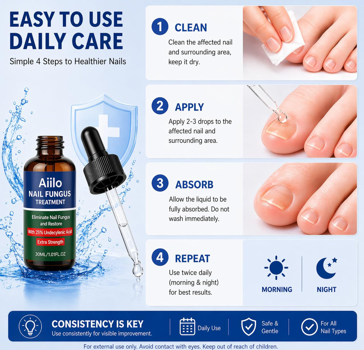 Nail Care Treatment Extra Strength with 25% Undecylenic Acid, 1.01 FLOZ